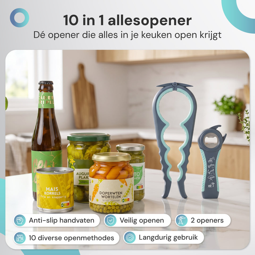 Blikopener - 10 in 1 Flesopener