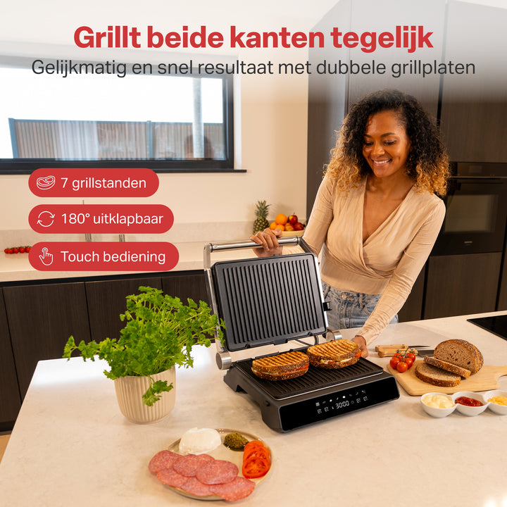Contactgrill met 6 Uitneembare Platen
