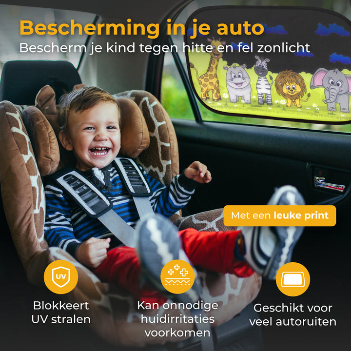 Zonnescherm voor Auto - 2 Stuks Dieren