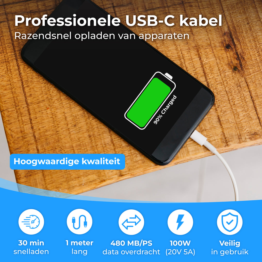 Usb C Kabel 1 Meter Wit