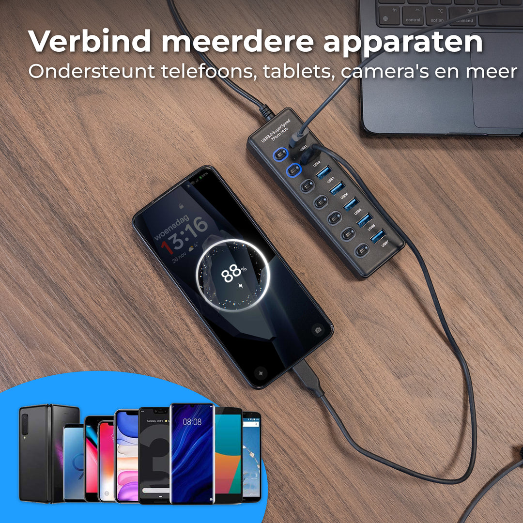 USB HUB 3.0 - 7 Poorten