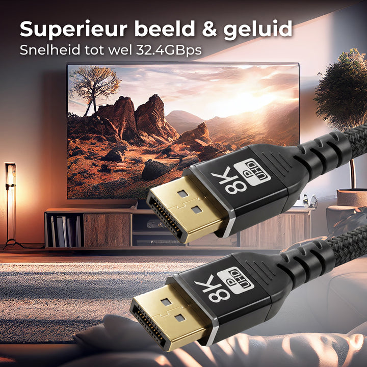 Displayport Kabel 3 Meter Zwart
