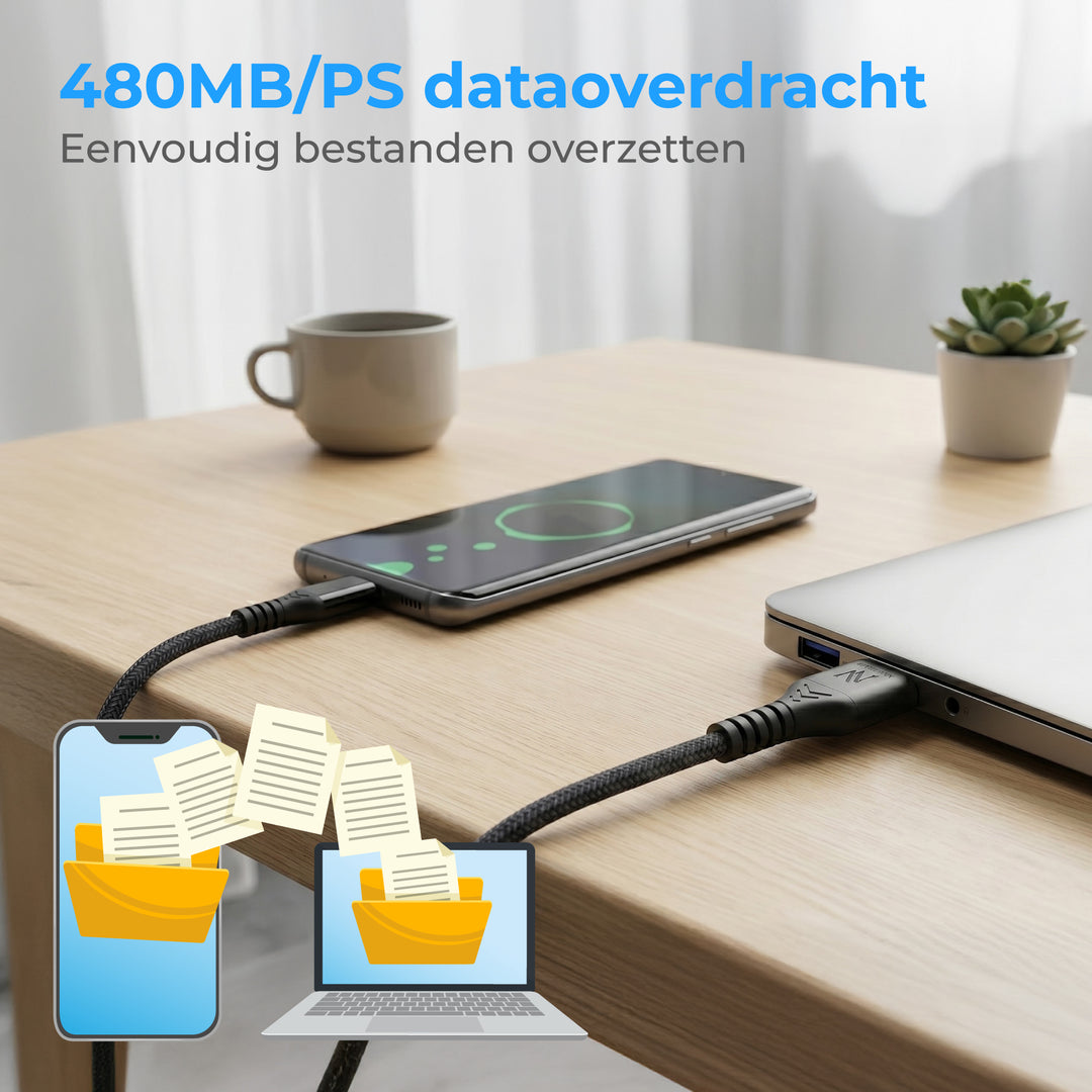 USB A naar USB C kabel