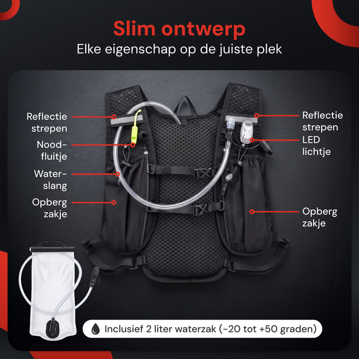 Hardloopvest - 2L Waterzak