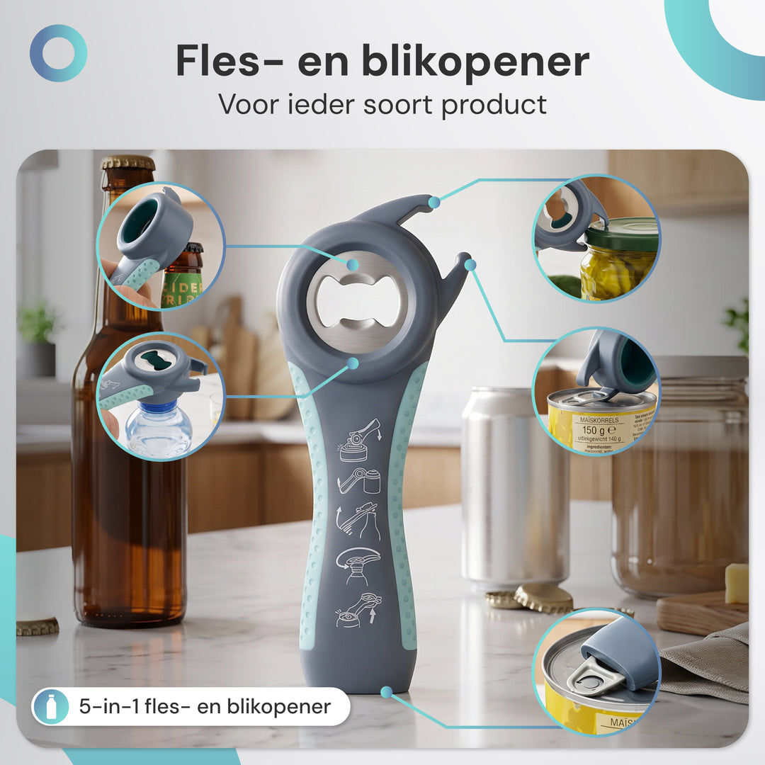 Blikopener - 10 in 1 Flesopener