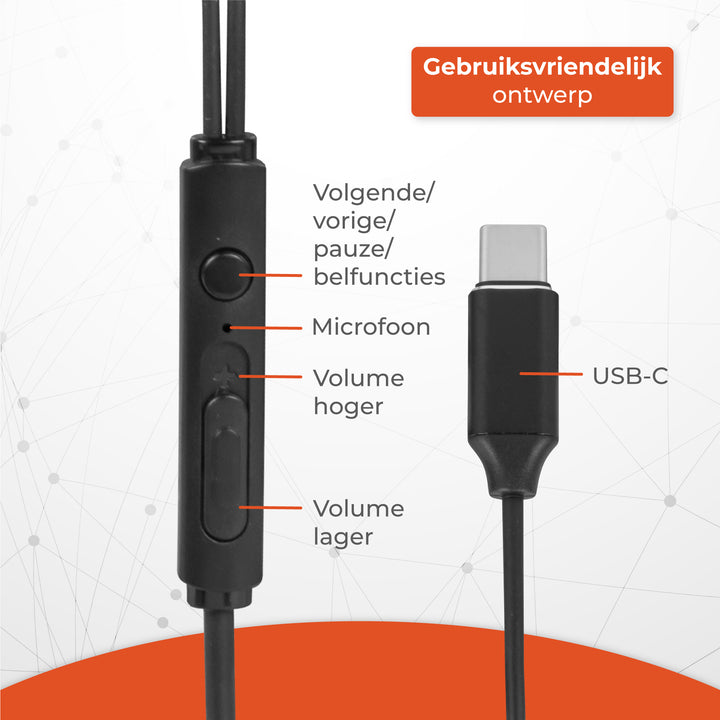 Oortjes met Draad - USB-C Aansluiting