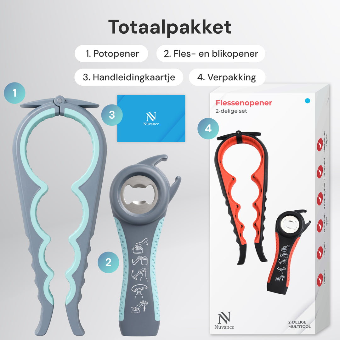 Blikopener - 10 in 1 Flesopener