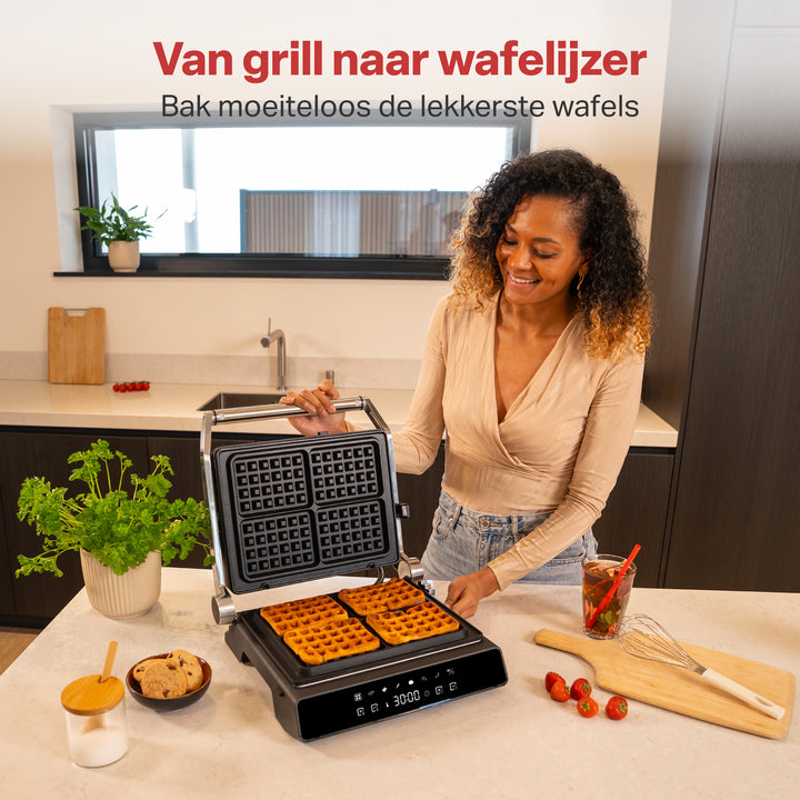 Contactgrill met 6 Uitneembare Platen