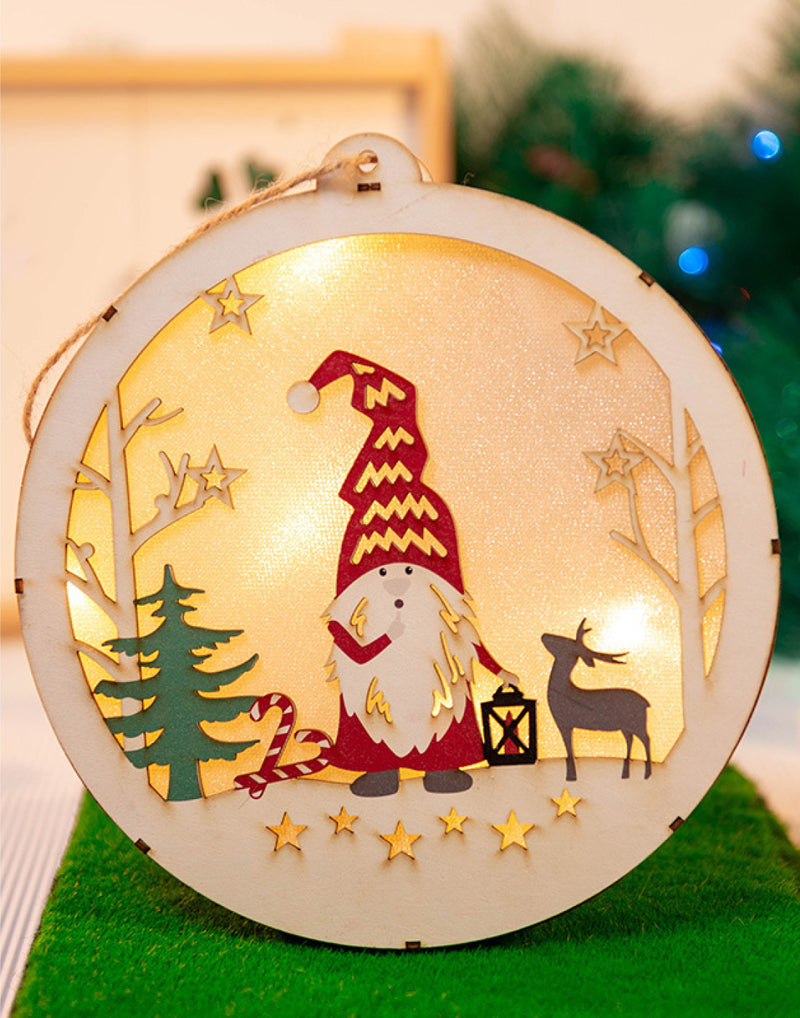 kerstverlichting met kerstman figuur 