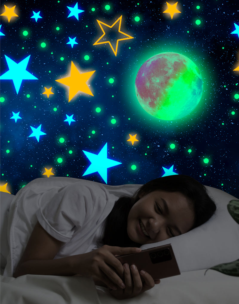 multi color glow in the dark sterren 