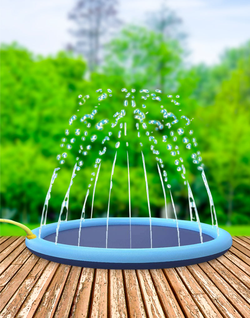 waterspeelmat actief op houten vlonder