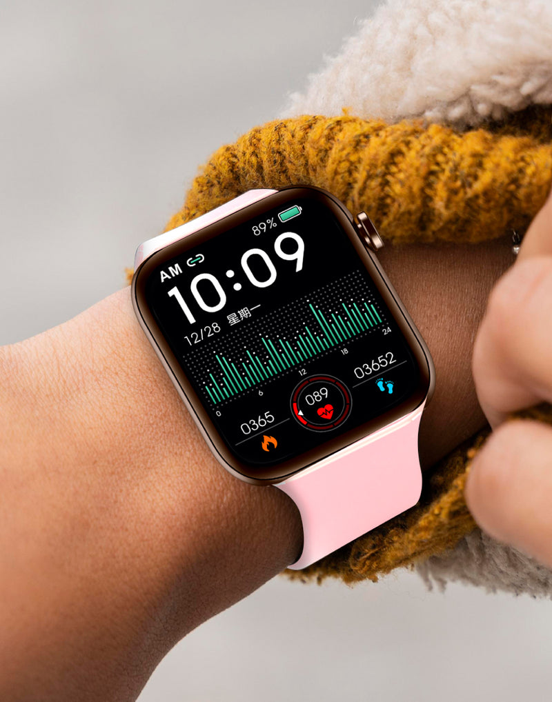 smartwatch in gebruik die een hartslag meet